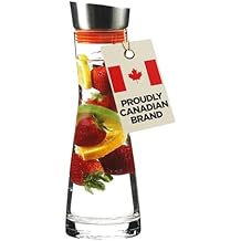 Grosche Rio - Glass Pitcher with Lid - Glass Juice Pitcher - Clear Glass Drink Pitcher - Infused Glass Water Pitcher and Drink Infuser 1000ml, 32 Oz