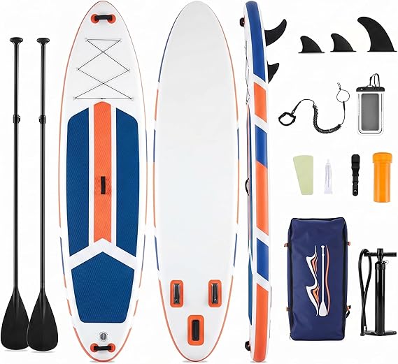 Inflatable Stand Up Paddle Board, 10.5 x 33 x 6 Wide Stable SUP Board with Non-Slip Deck, Heavy Duty Paddle Boards with Complete SUP Kit for Adults & Youths